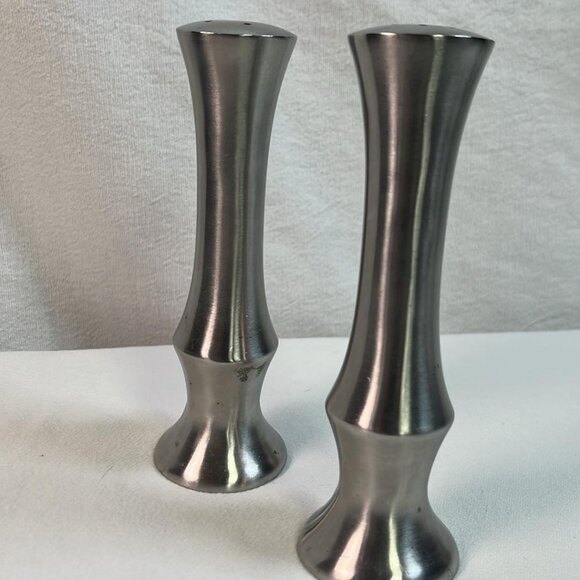 Salt & Pepper Shaker Set Stainless Steel 6” MCM Made in Japan Vintage Retro - Picture 1 of 9